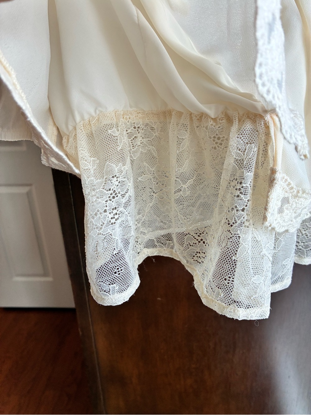 And Now This Cream Lace Layered Peasant Top Cottagecore Romantic L - Picture 3 of 7